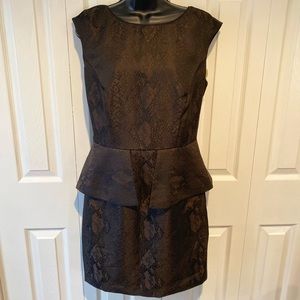 New Medium W118 by Walter Baker black peplum dress with tag attached